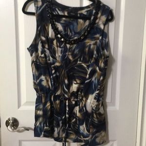 Alfani Sleeveless blouse with black chain detail